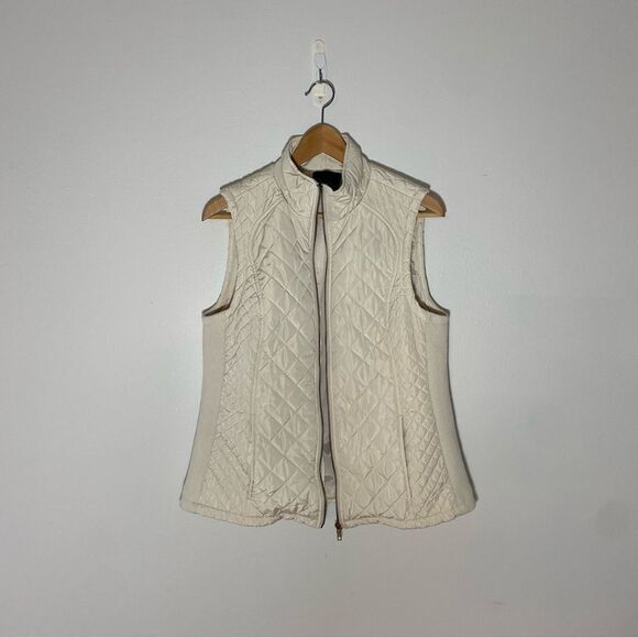 Cynthia Rowley Ivory Quilted Vest size Large - Picture 5 of 7
